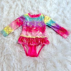 Cat & Jack mermaid theme One piece swim suit